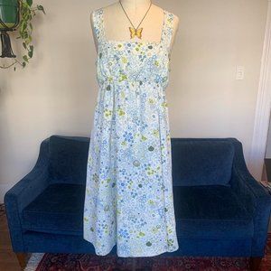 Vintage Floral Baby Doll Midi Dress M/L